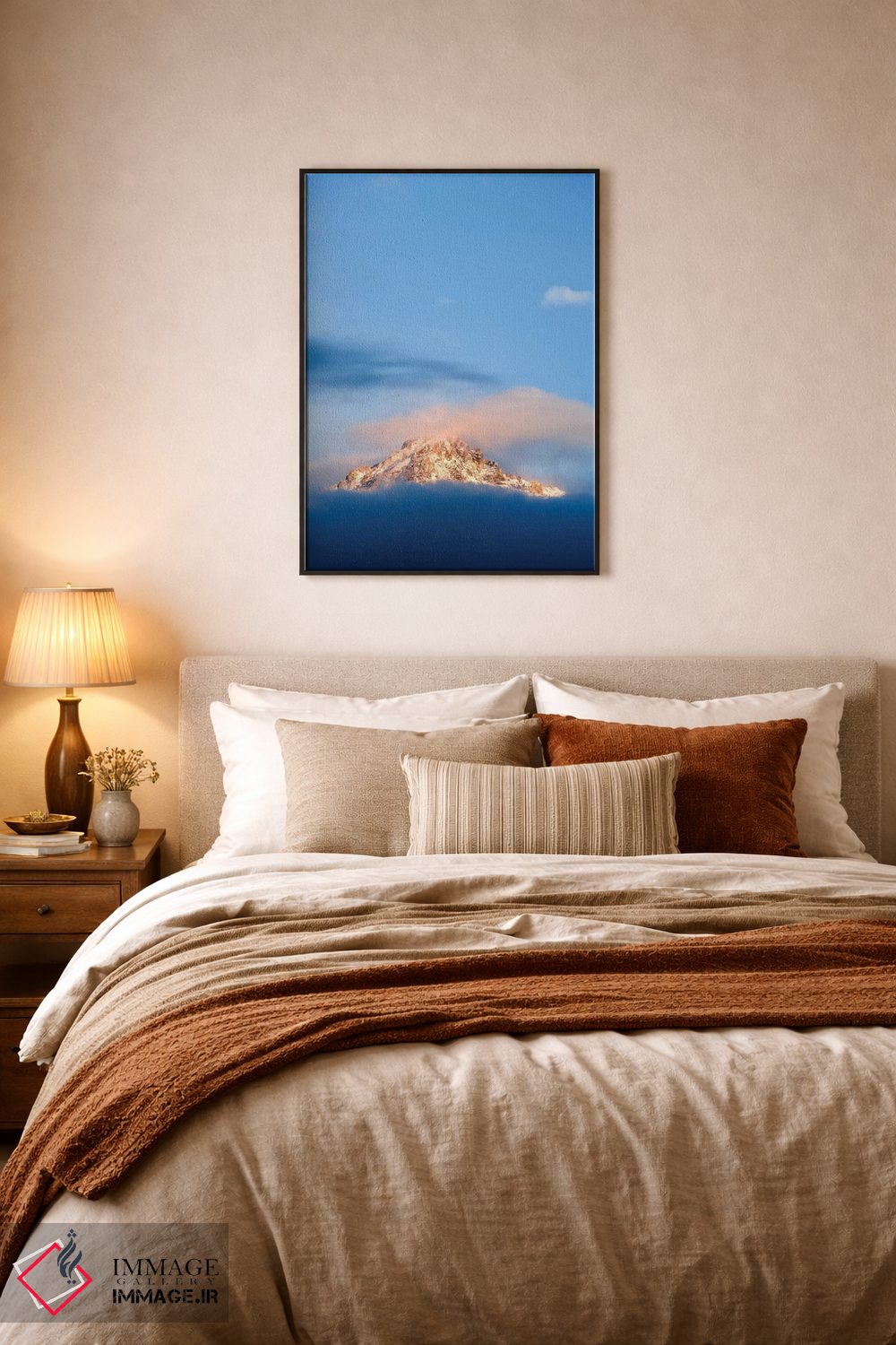 تابلو دکوراتیو Idaho, Sawtooth Range. Sunlit mountain and clouds.,آمریکا، آ… اثر جینز گالری - D5B