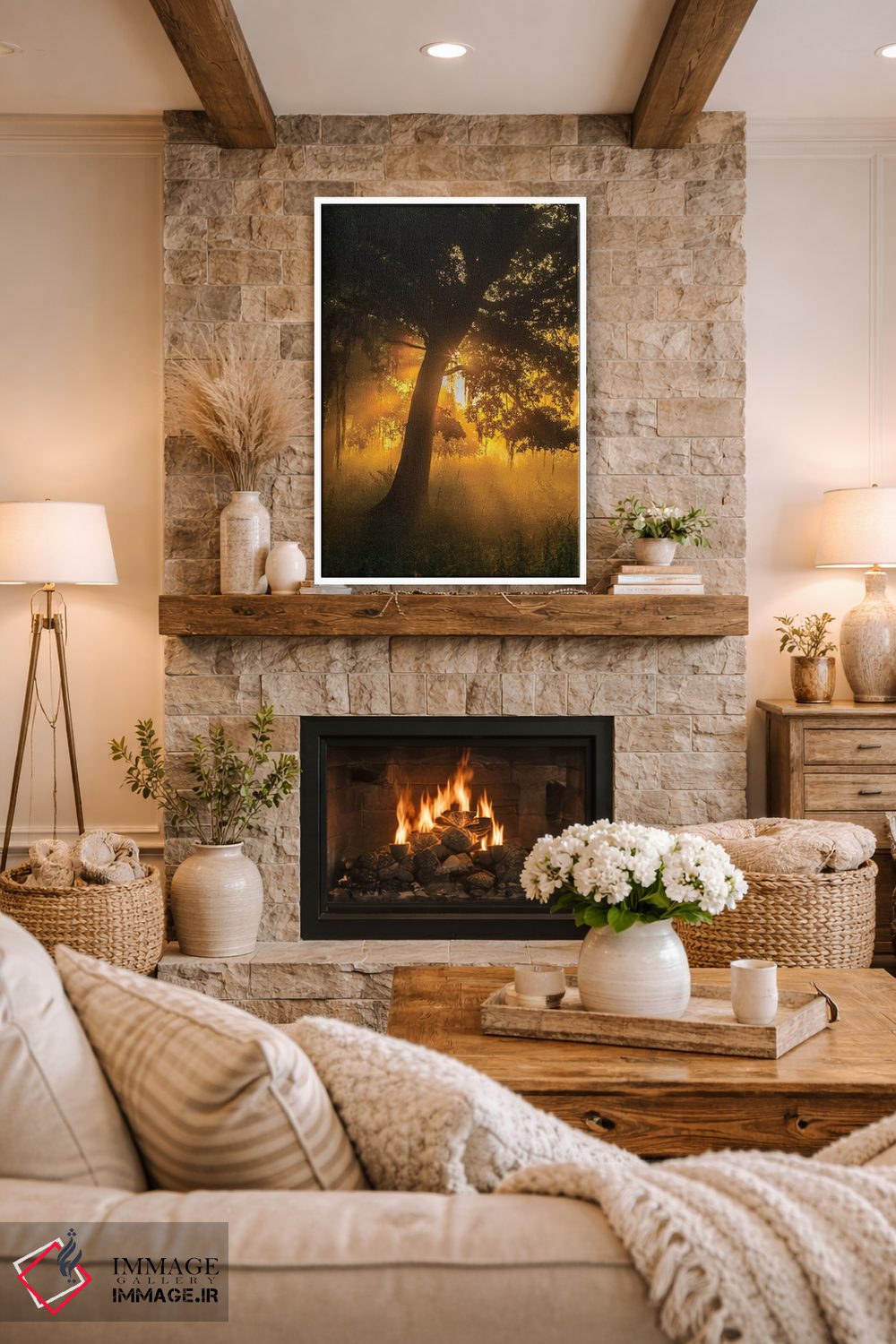 تابلو دکوراتیو Louisiana, Lake Martin. Foggy sunrise on trees.,آمریکا، لوئی… اثر جینز گالری - D1W