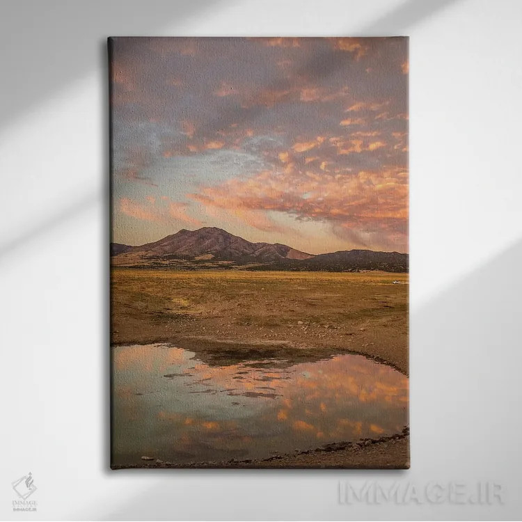 تابلو دکوراتیو Utah, Tooele County. Sunrise at a waterhole.,ایالات متحده، ی… اثر جینز گالری - نمای روبهرو روی دیوار