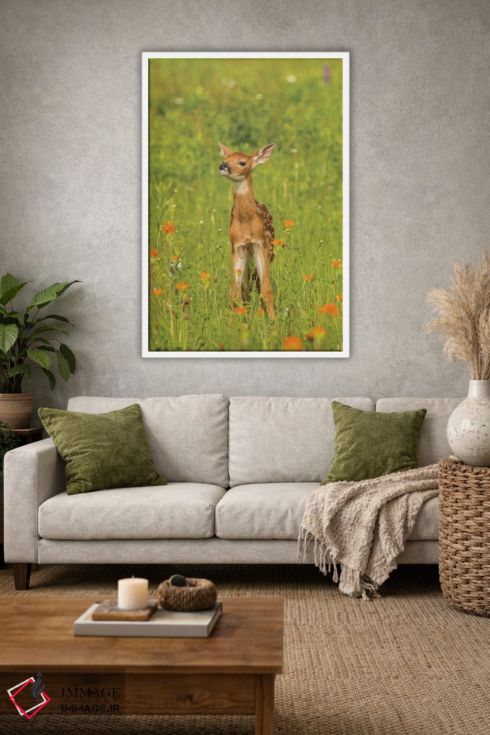 تابلو دکوراتیو Minnesota, Pine County. Captive fawn.,آمریکا، مینه سوتا، شهر… اثر جینز گالری - D1W