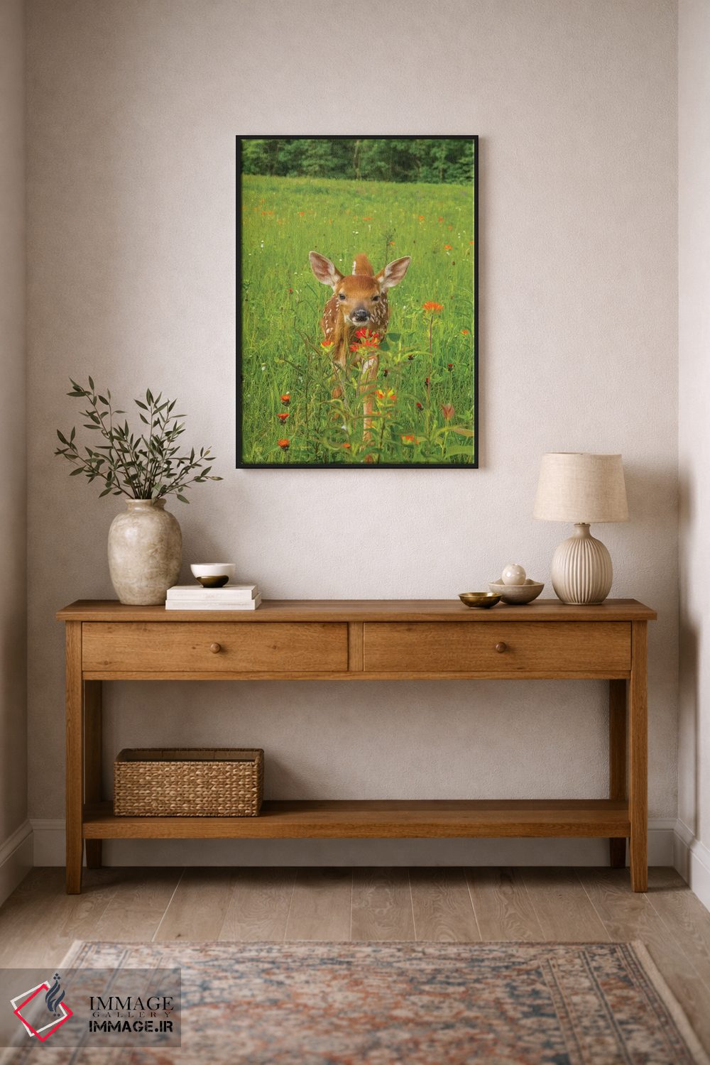 تابلو دکوراتیو Minnesota, Pine County. Captive fawn.,آمریکا، مینه سوتا، شهر… اثر جینز گالری - D2B