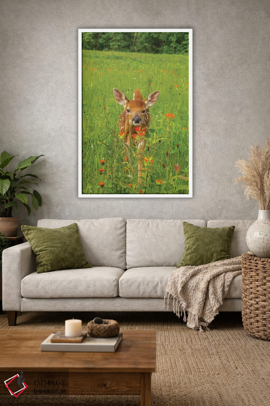تابلو دکوراتیو Minnesota, Pine County. Captive fawn.,آمریکا، مینه سوتا، شهر… اثر جینز گالری - D1W