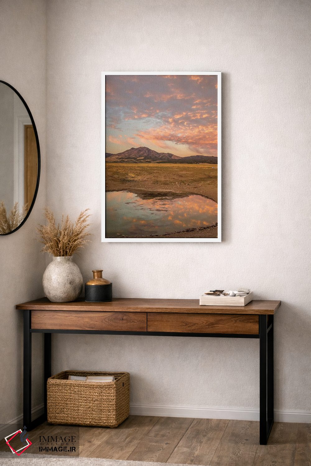 تابلو دکوراتیو Utah, Tooele County. Sunrise at a waterhole.,ایالات متحده، ی… اثر جینز گالری - D3W