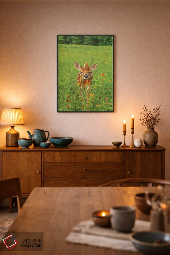 تابلو دکوراتیو Minnesota, Pine County. Captive fawn.,آمریکا، مینه سوتا، شهر… اثر جینز گالری - D6B