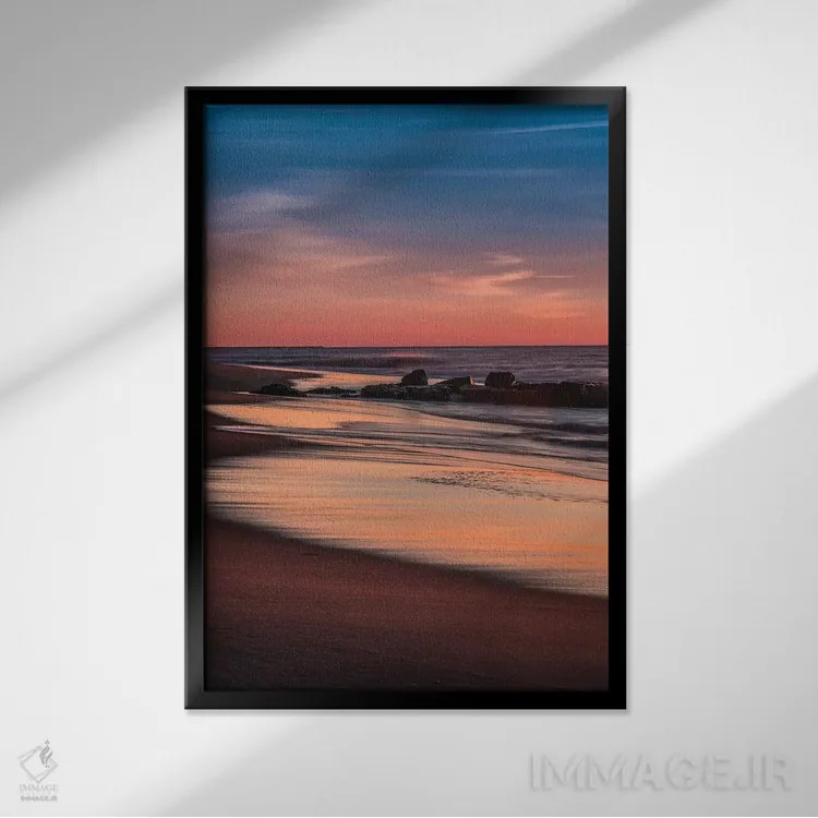 تابلو دکوراتیو New Jersey, Cape May National Seashore. Sunrise on winter sh… اثر جینز گالری - نمای قابدار مشکی