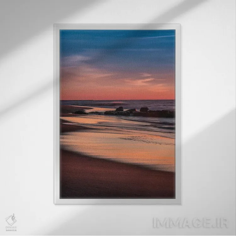 تابلو دکوراتیو New Jersey, Cape May National Seashore. Sunrise on winter sh… اثر جینز گالری - نمای قابدار سفید