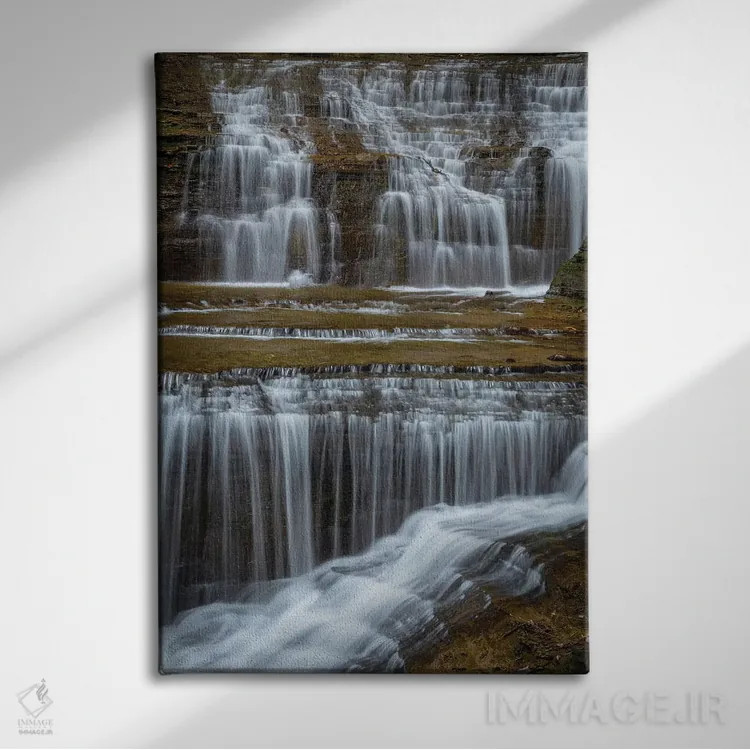 تابلو دکوراتیو New York, Watkins Glen. Waterfall cascade over rock.,ایالات… اثر جینز گالری - نمای روبهرو روی دیوار
