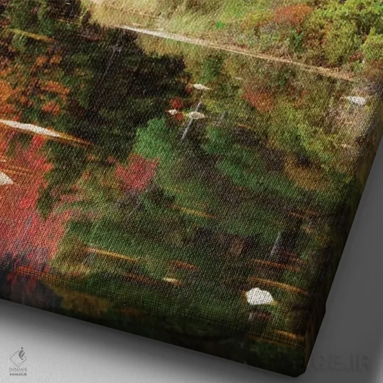تابلو دکوراتیو New Hampshire, White Mountains. Autumn lake reflections.,آمر… اثر جینز گالری - نمای نزدیک بافت بوم