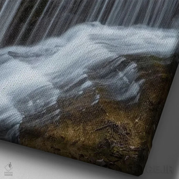 تابلو دکوراتیو New York, Watkins Glen. Waterfall cascade over rock.,ایالات… اثر جینز گالری - نمای نزدیک بافت بوم