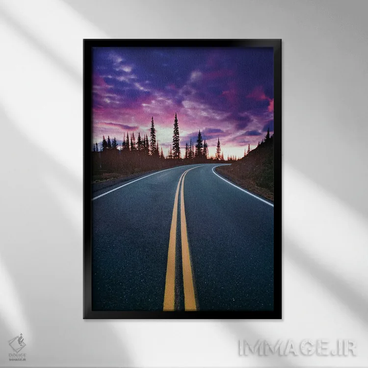 تابلو دکوراتیو Washington State, Mt. Rainier National Park. Road and clouds… اثر جینز گالری - نمای قابدار مشکی
