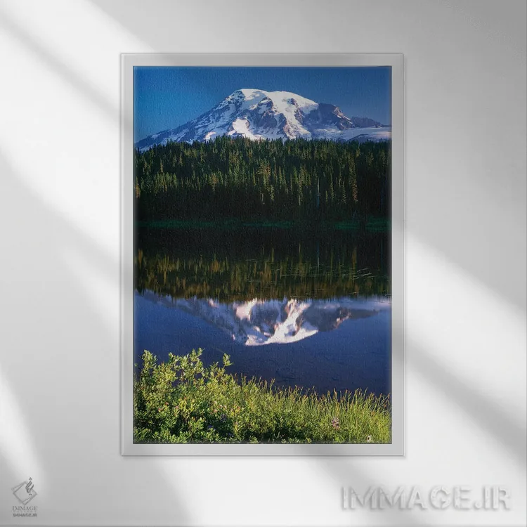 تابلو دکوراتیو Washington, Mt. Rainier National Park. Clouds on Mt Rainier… اثر جینز گالری - نمای قابدار سفید