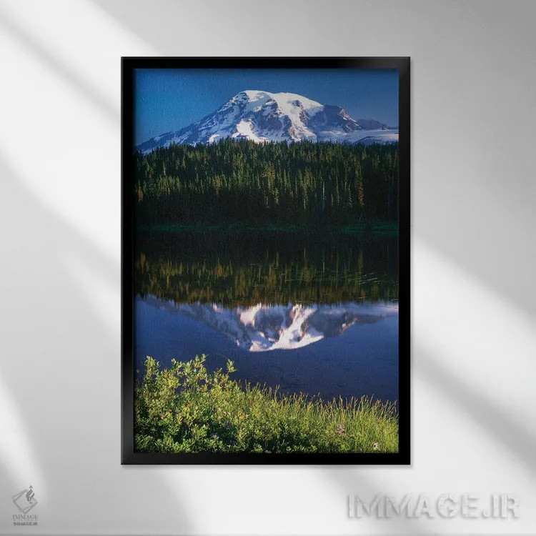 تابلو دکوراتیو Washington, Mt. Rainier National Park. Clouds on Mt Rainier… اثر جینز گالری - نمای قابدار مشکی