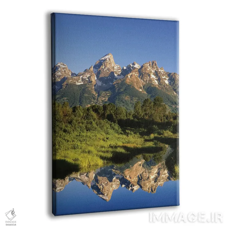 تابلو دکوراتیو Wyoming, Grand Teton National Park. Grand Tetons reflect in… اثر جینز گالری - نمای پرسپکتیو محصول