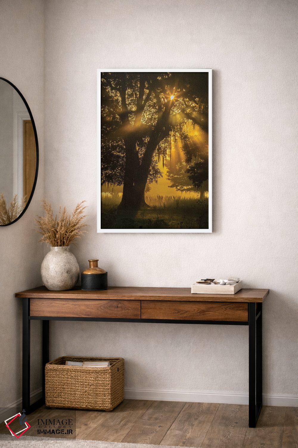 تابلو دکوراتیو Louisiana, Lake Martin. Tree silhouette in foggy sunrise.,آم… اثر جینز گالری - D2W