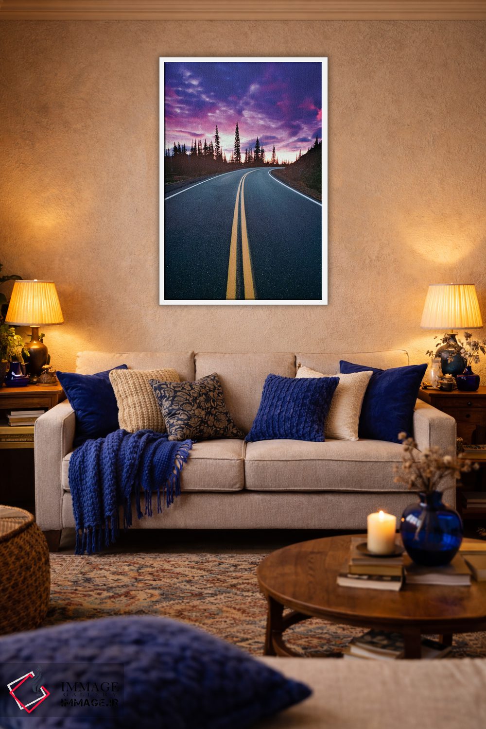 تابلو دکوراتیو Washington State, Mt. Rainier National Park. Road and clouds… اثر جینز گالری - D2W