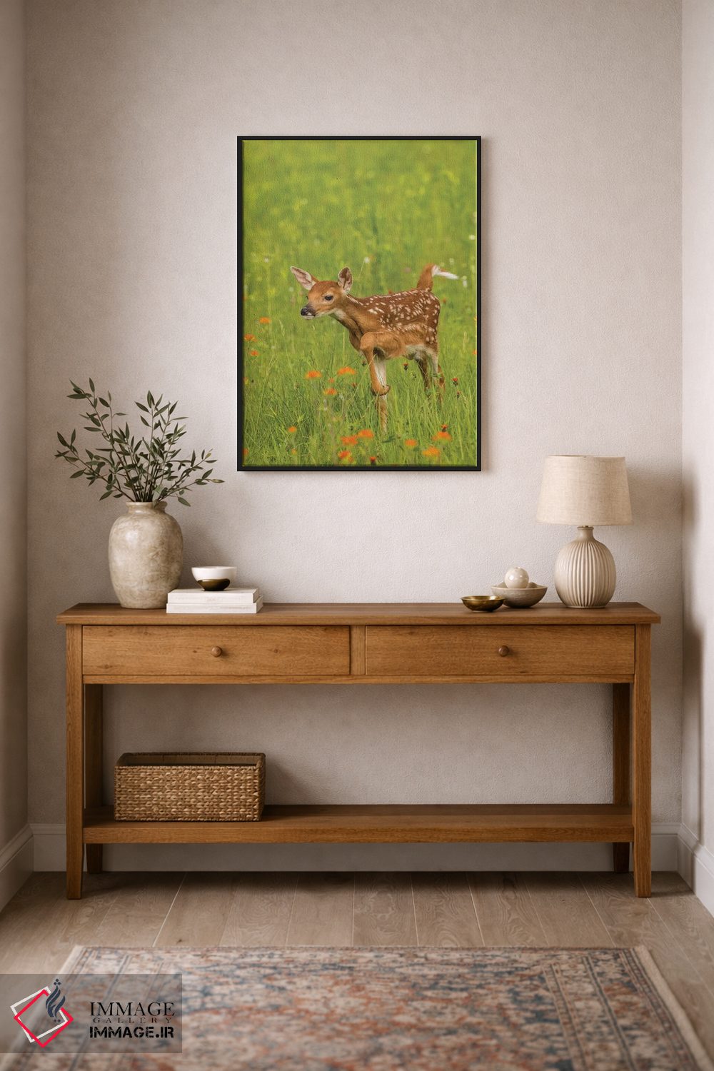 تابلو دکوراتیو Minnesota, Pine County. Captive fawn.,آمریکا، مینه سوتا، شهر… اثر جینز گالری - D2B