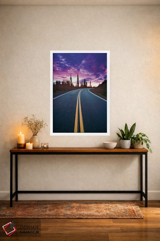 تابلو دکوراتیو Washington State, Mt. Rainier National Park. Road and clouds… اثر جینز گالری - D3W