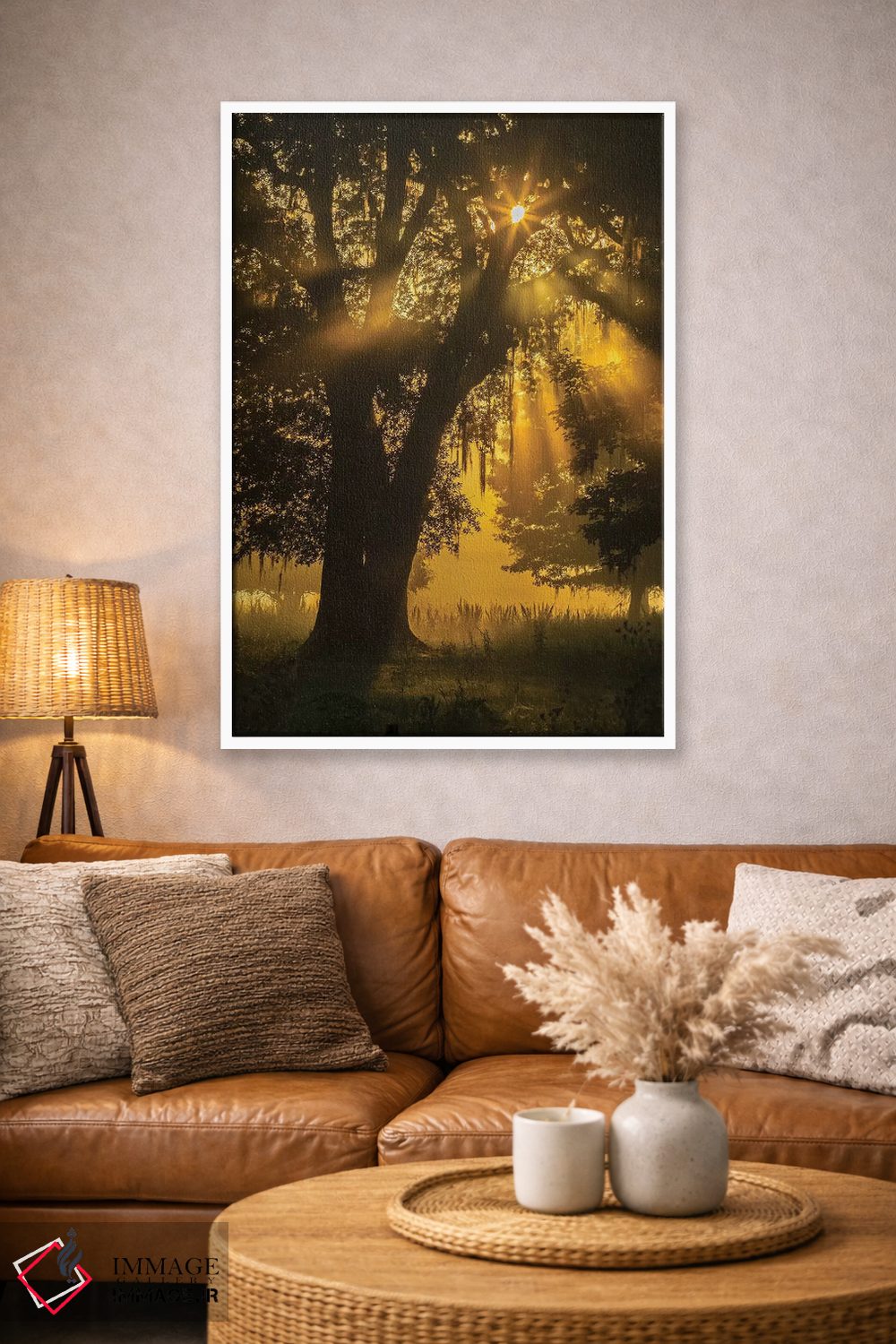 تابلو دکوراتیو Louisiana, Lake Martin. Tree silhouette in foggy sunrise.,آم… اثر جینز گالری - D3W
