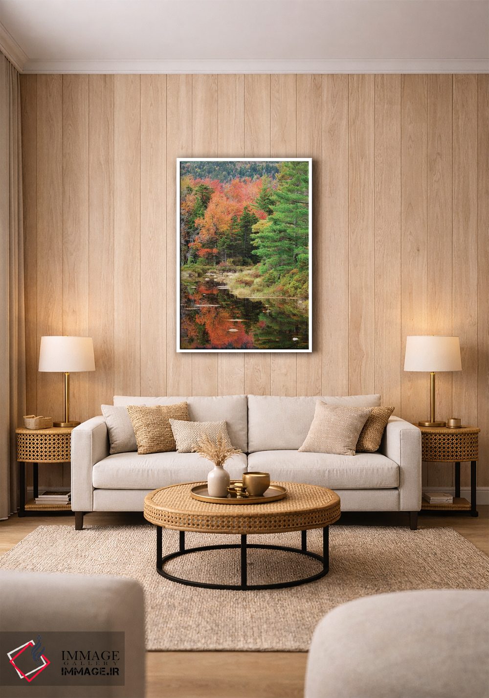 تابلو دکوراتیو New Hampshire, White Mountains. Autumn lake reflections.,آمر… اثر جینز گالری - D1W