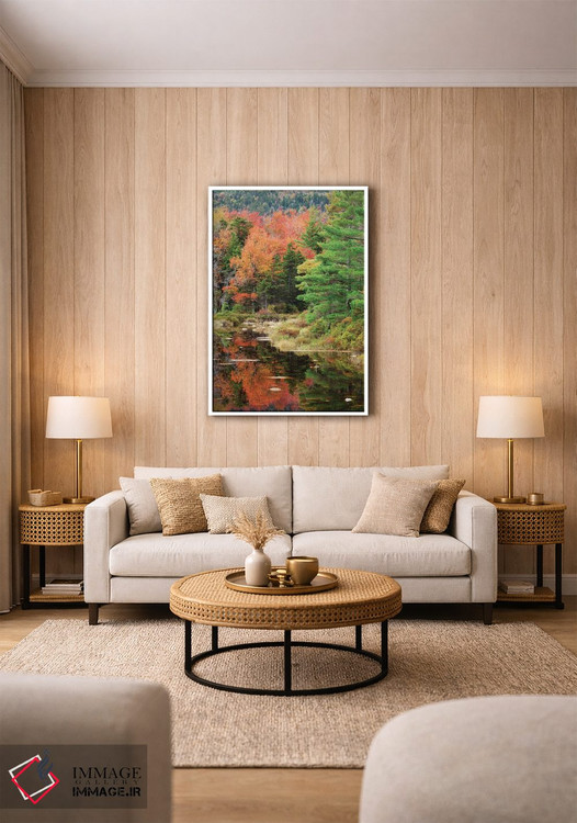تابلو دکوراتیو New Hampshire, White Mountains. Autumn lake reflections.,آمر… اثر جینز گالری - D1W