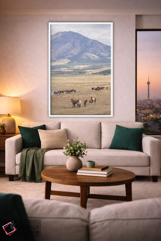 تابلو دکوراتیو Utah, Tooele County. Wild horse bands and mountain.,ایالات م… اثر جینز گالری - D2W