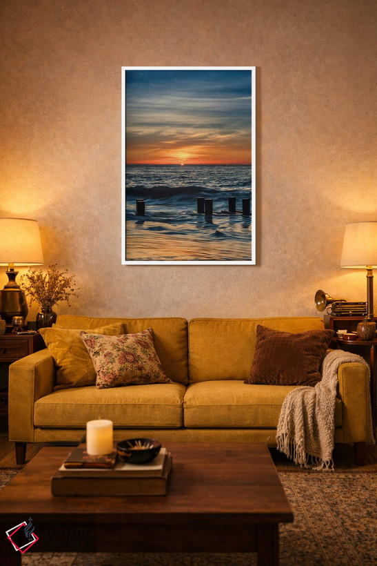 تابلو دکوراتیو New Jersey, Cape May National Seashore. Sunrise on winter sh… اثر جینز گالری - D3W