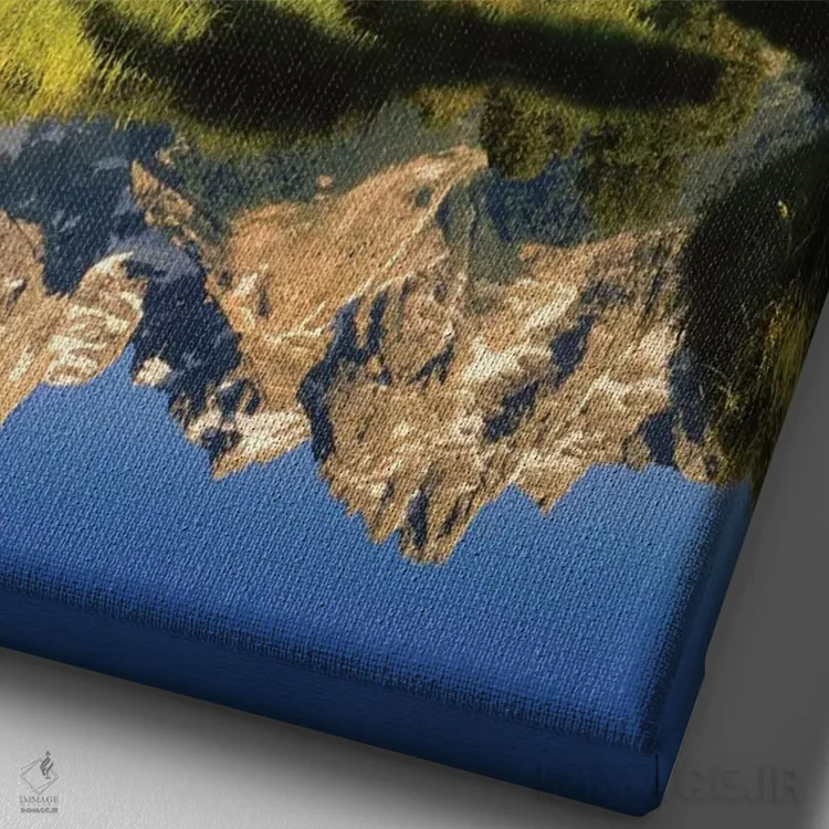 تابلو دکوراتیو Wyoming, Grand Teton National Park. Grand Tetons reflect in… اثر جینز گالری - نمای نزدیک بافت بوم