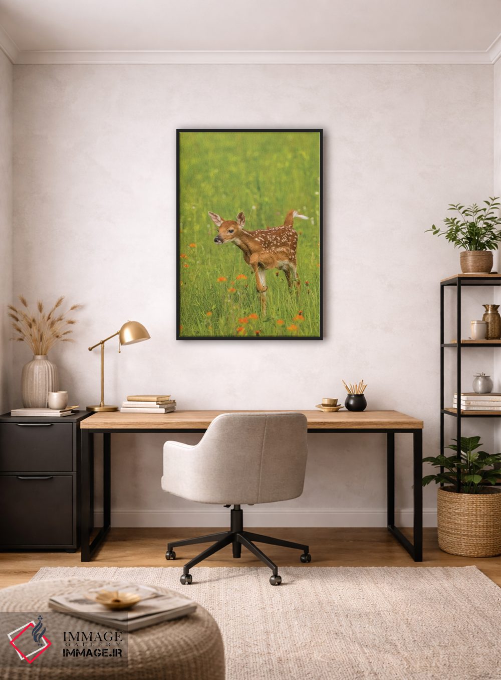 تابلو دکوراتیو Minnesota, Pine County. Captive fawn.,آمریکا، مینه سوتا، شهر… اثر جینز گالری - D5B