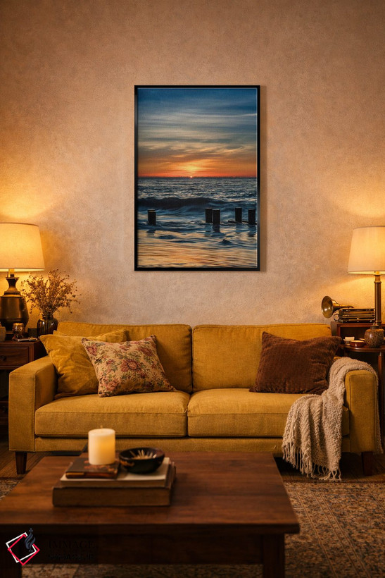 تابلو دکوراتیو New Jersey, Cape May National Seashore. Sunrise on winter sh… اثر جینز گالری - D4B