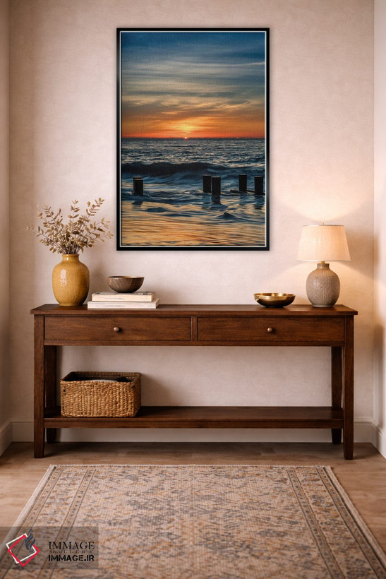 تابلو دکوراتیو New Jersey, Cape May National Seashore. Sunrise on winter sh… اثر جینز گالری - D5B