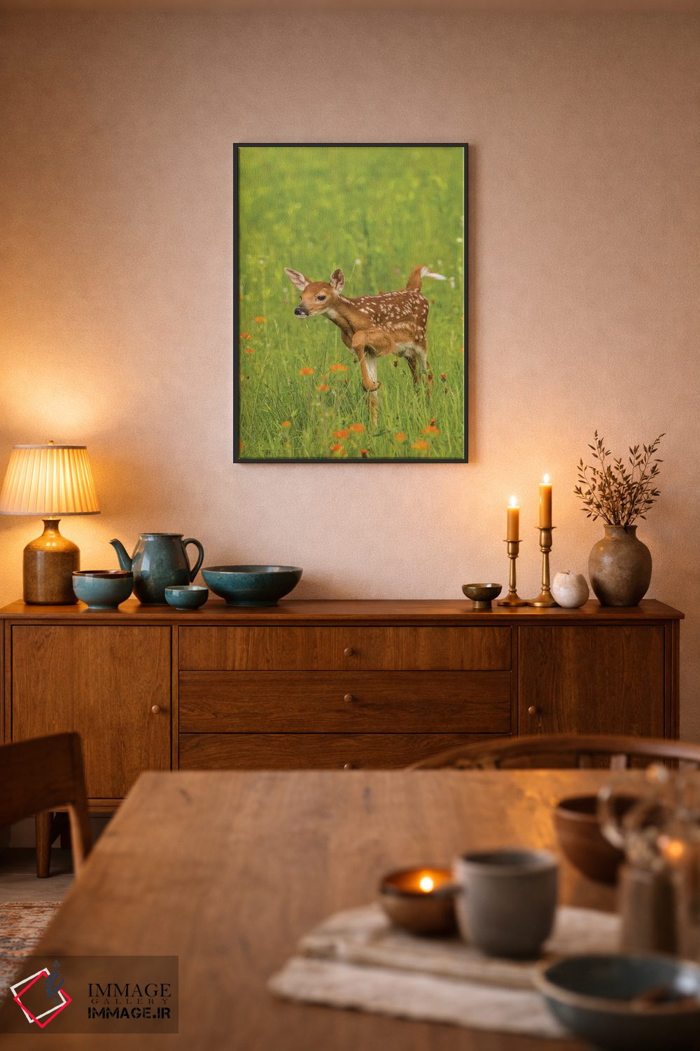 تابلو دکوراتیو Minnesota, Pine County. Captive fawn.,آمریکا، مینه سوتا، شهر… اثر جینز گالری - D6B