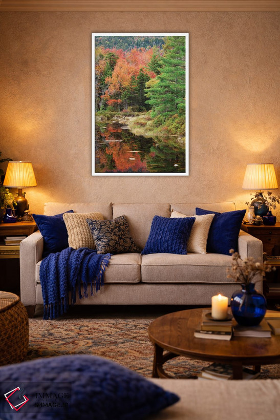 تابلو دکوراتیو New Hampshire, White Mountains. Autumn lake reflections.,آمر… اثر جینز گالری - D2W