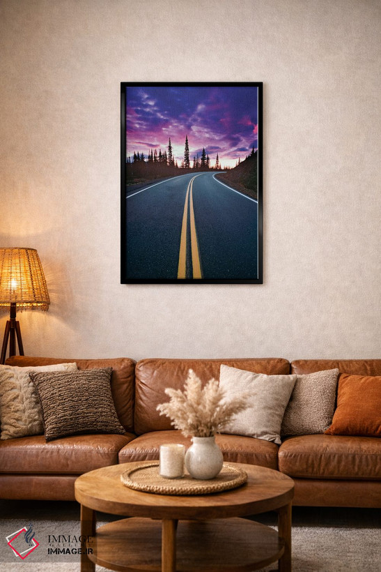 تابلو دکوراتیو Washington State, Mt. Rainier National Park. Road and clouds… اثر جینز گالری - D5B
