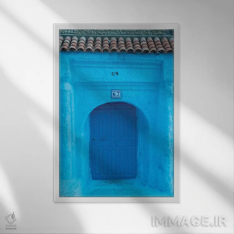 تابلو دکوراتیو Morocco, Chefchaouen. Arch Over Wooden Door.,آفریقا، مراکش… اثر جینز گالری - نمای قابدار سفید