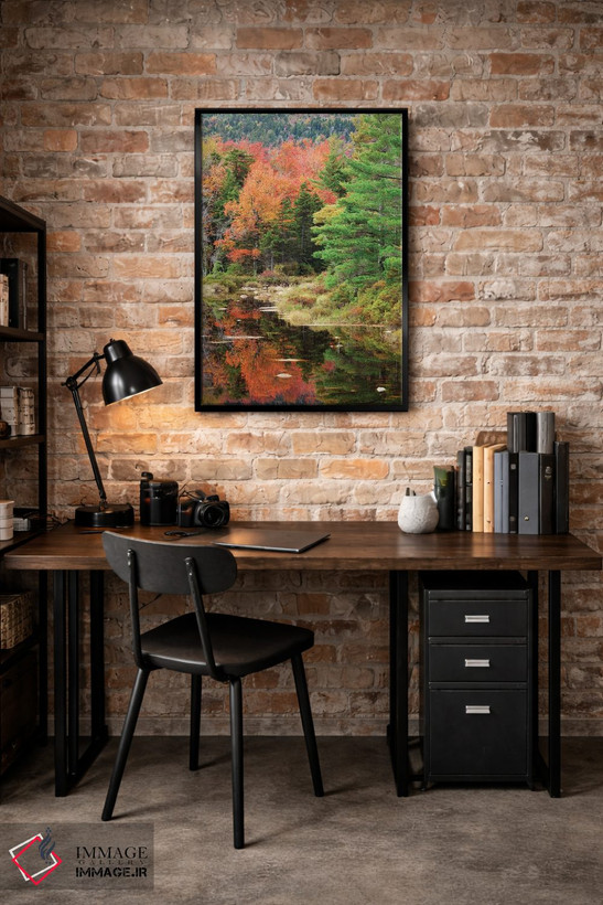 تابلو دکوراتیو New Hampshire, White Mountains. Autumn lake reflections.,آمر… اثر جینز گالری - D4B