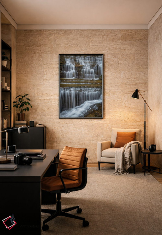 تابلو دکوراتیو New York, Watkins Glen. Waterfall cascade over rock.,ایالات… اثر جینز گالری - D5B