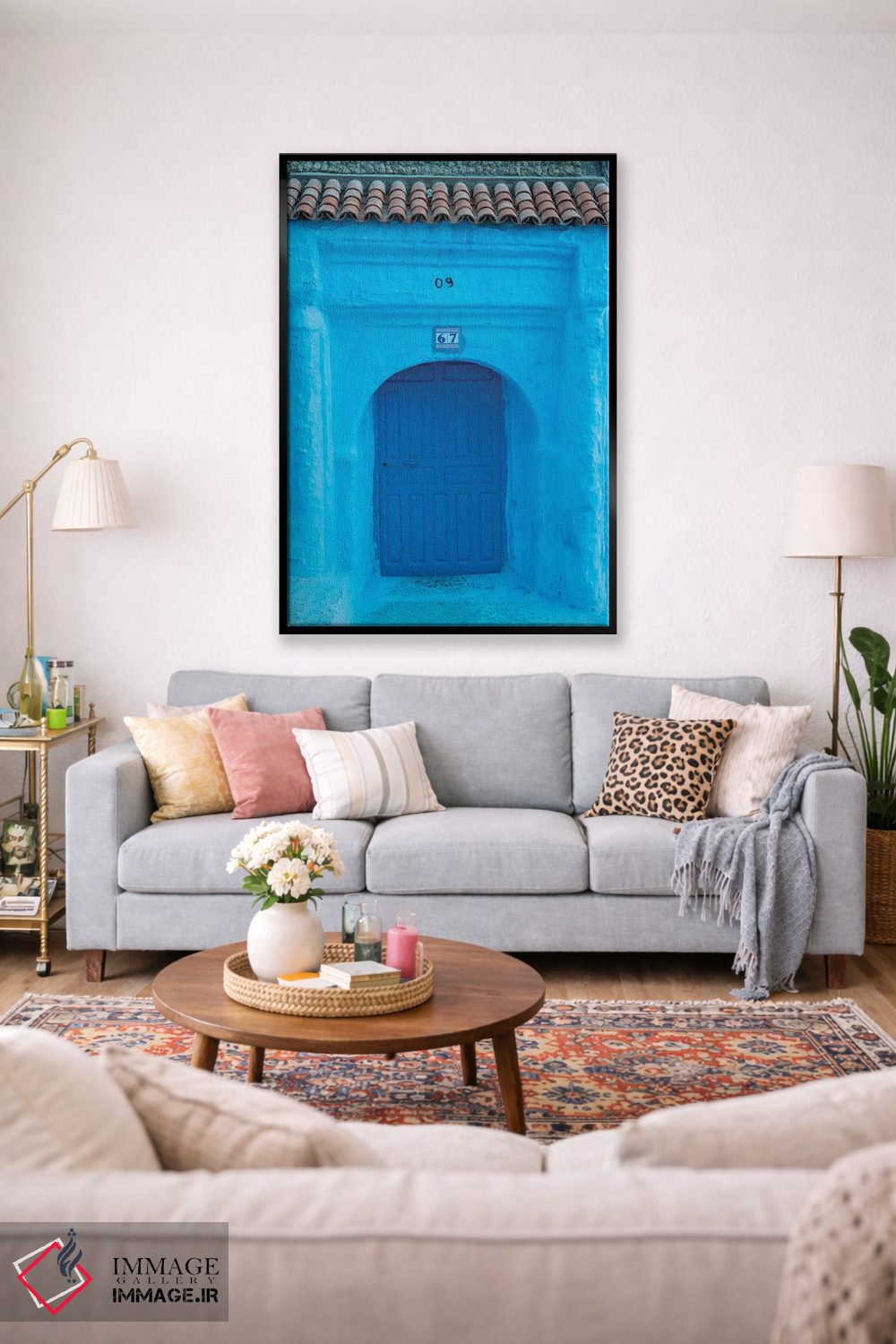 تابلو دکوراتیو Morocco, Chefchaouen. Arch Over Wooden Door.,آفریقا، مراکش… اثر جینز گالری - D1B