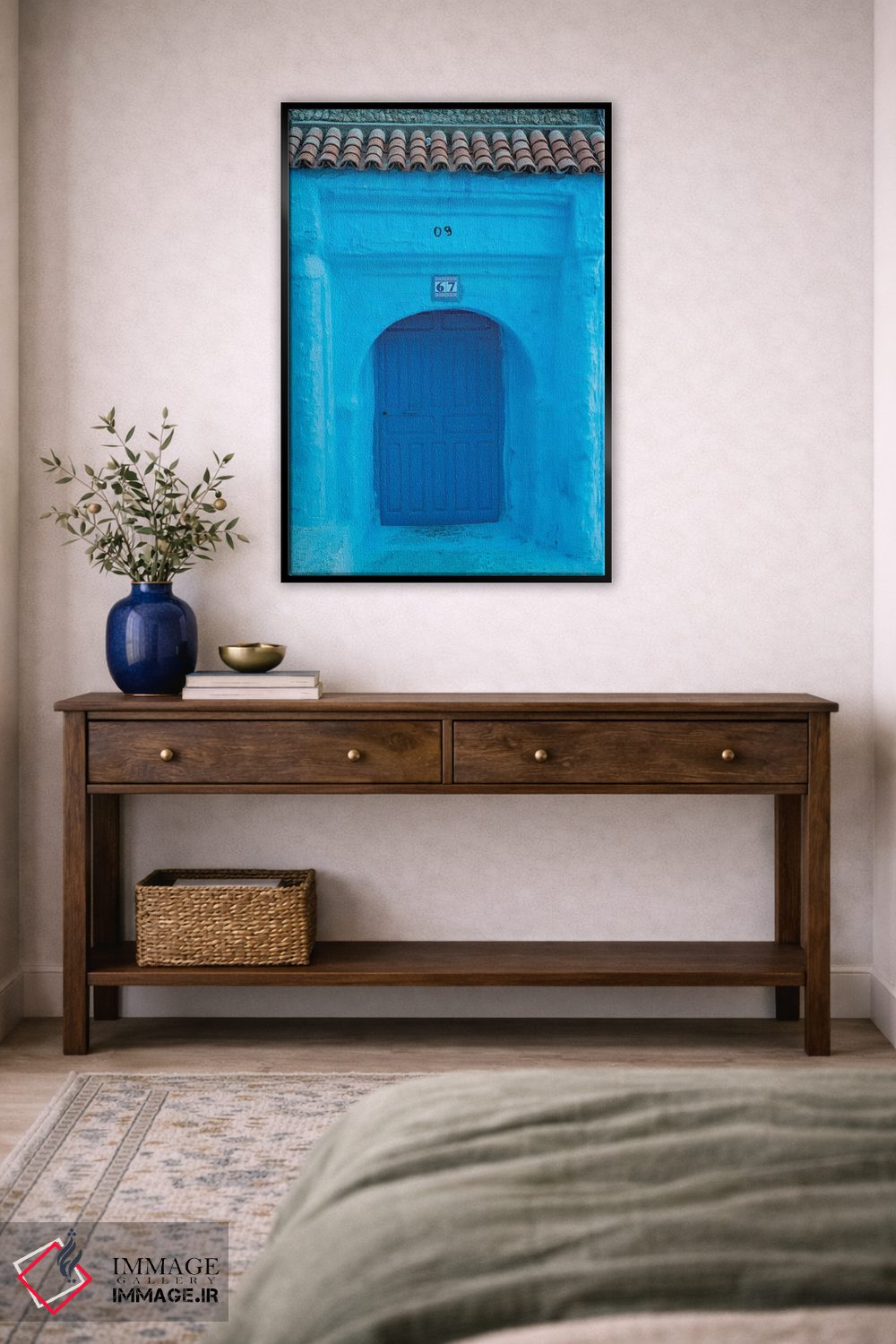 تابلو دکوراتیو Morocco, Chefchaouen. Arch Over Wooden Door.,آفریقا، مراکش… اثر جینز گالری - D3B