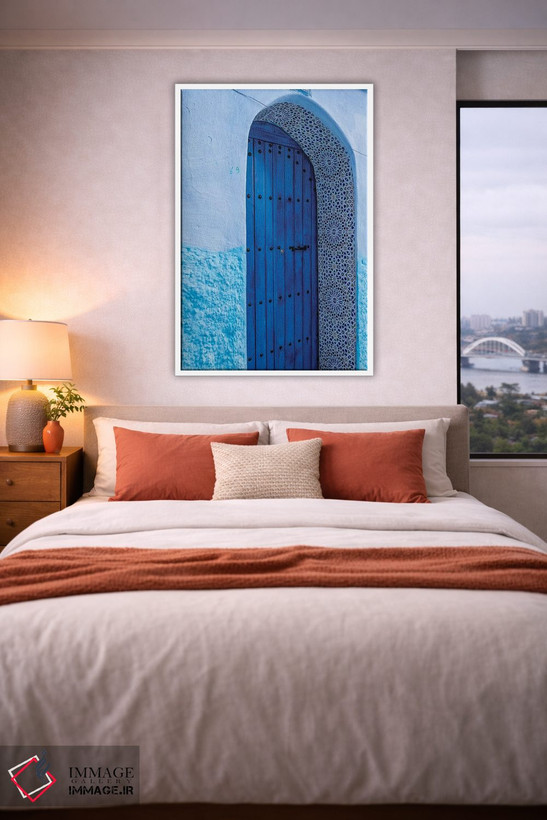تابلو دکوراتیو Morocco, Chefchaouen. Arch Over Wooden Door.,آفریقا، مراکش… اثر جینز گالری - D4W
