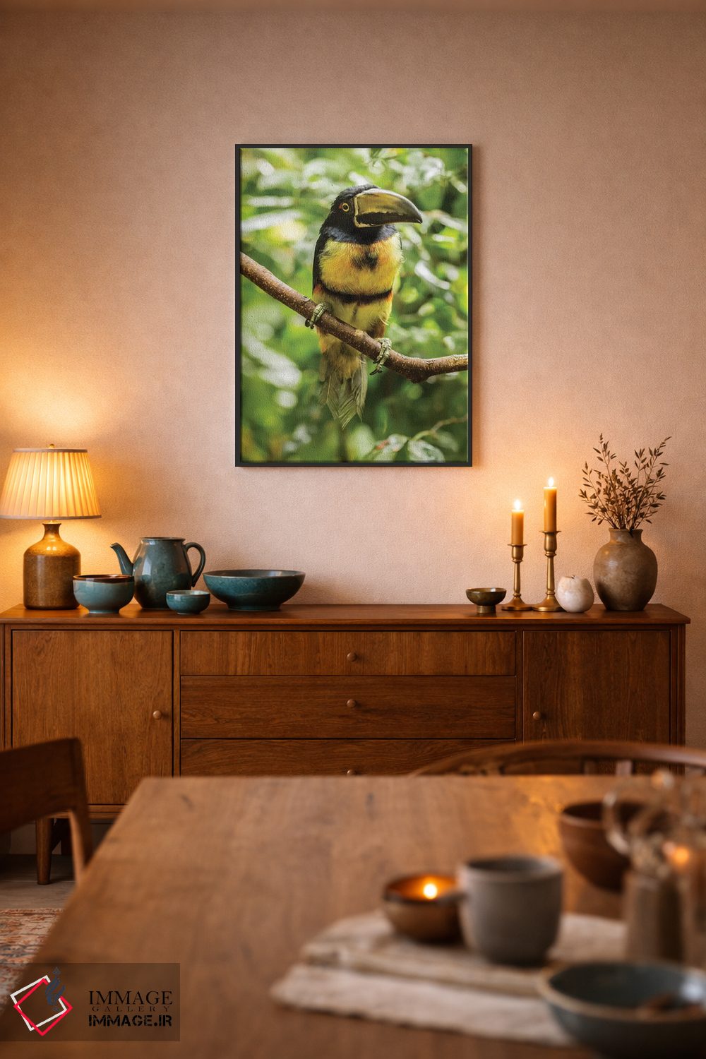 تابلو دکوراتیو La Selva Biological Research Station. Collared Aricari On Li… اثر جینز گالری - D6B