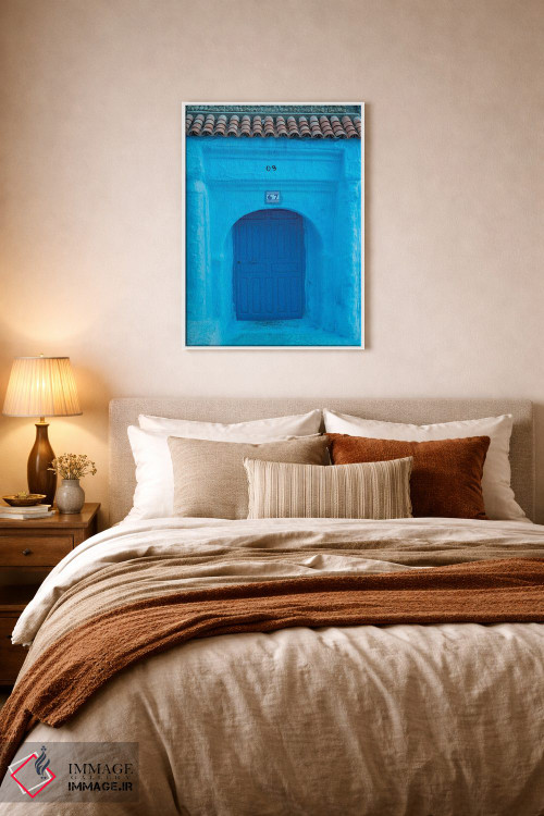 تابلو دکوراتیو Morocco, Chefchaouen. Arch Over Wooden Door.,آفریقا، مراکش… اثر جینز گالری - D5W