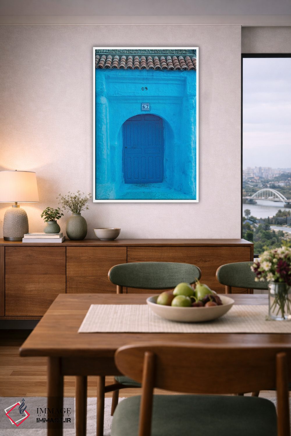 تابلو دکوراتیو Morocco, Chefchaouen. Arch Over Wooden Door.,آفریقا، مراکش… اثر جینز گالری - D6W