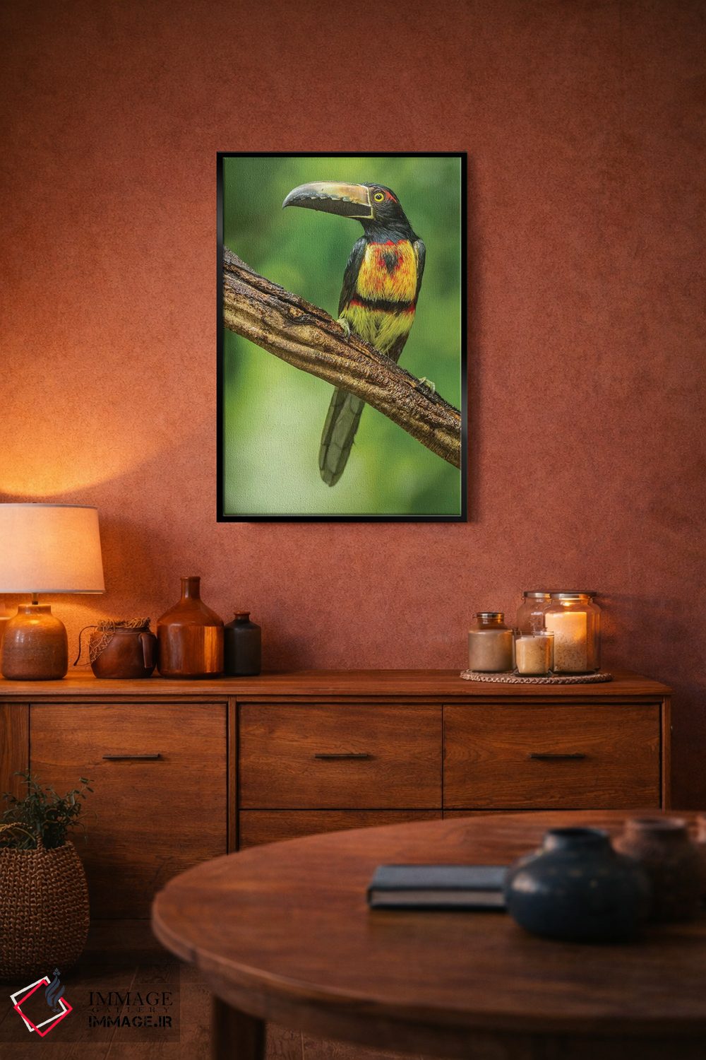 تابلو دکوراتیو Arenal. Bananaquit Feeding On Vervain.,کاستاریکا، آرنال. تغذ… اثر جینز گالری - D5B