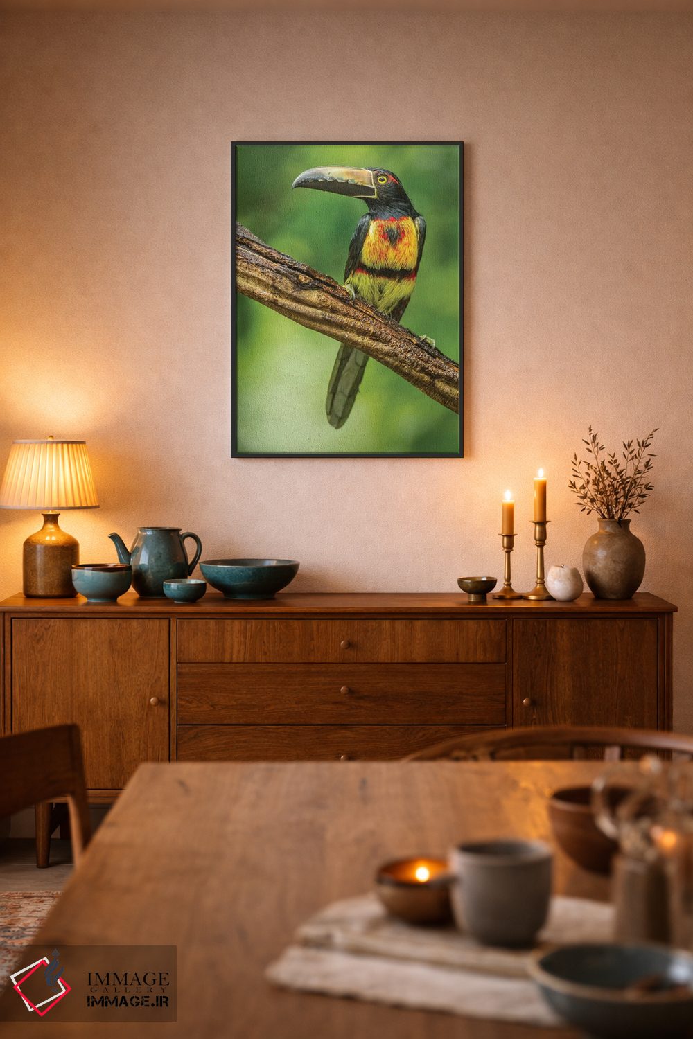 تابلو دکوراتیو La Selva Biological Research Station. Collared Aricari On Li… اثر جینز گالری - D6B