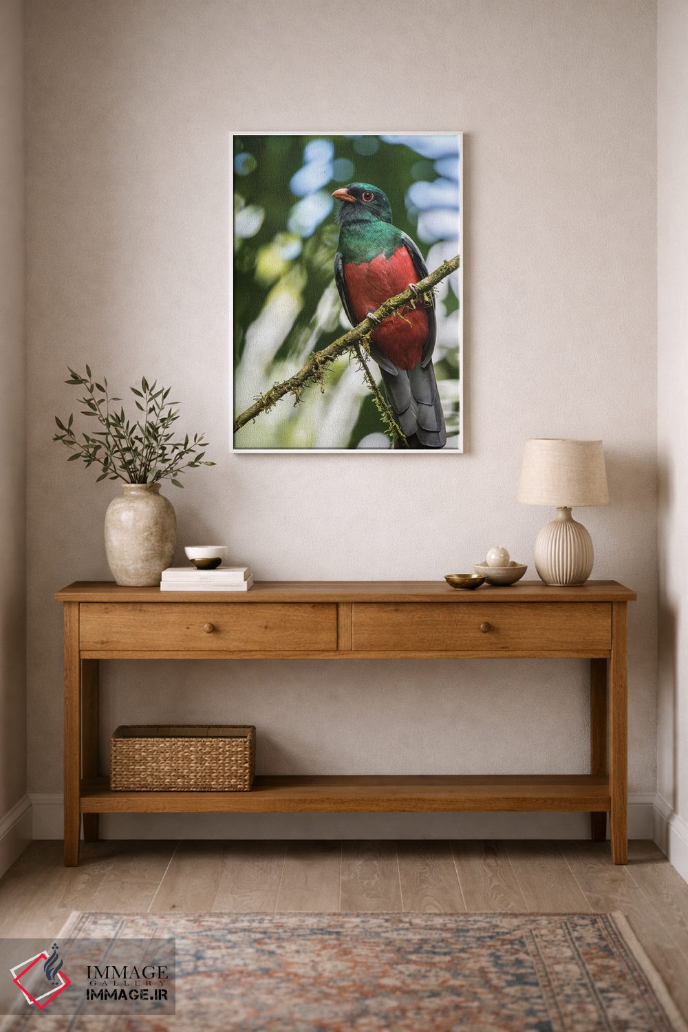 تابلو دکوراتیو La Selva Biological Station. Slaty-Tailed Trogon On Limb.,کا… اثر جینز گالری - D1W