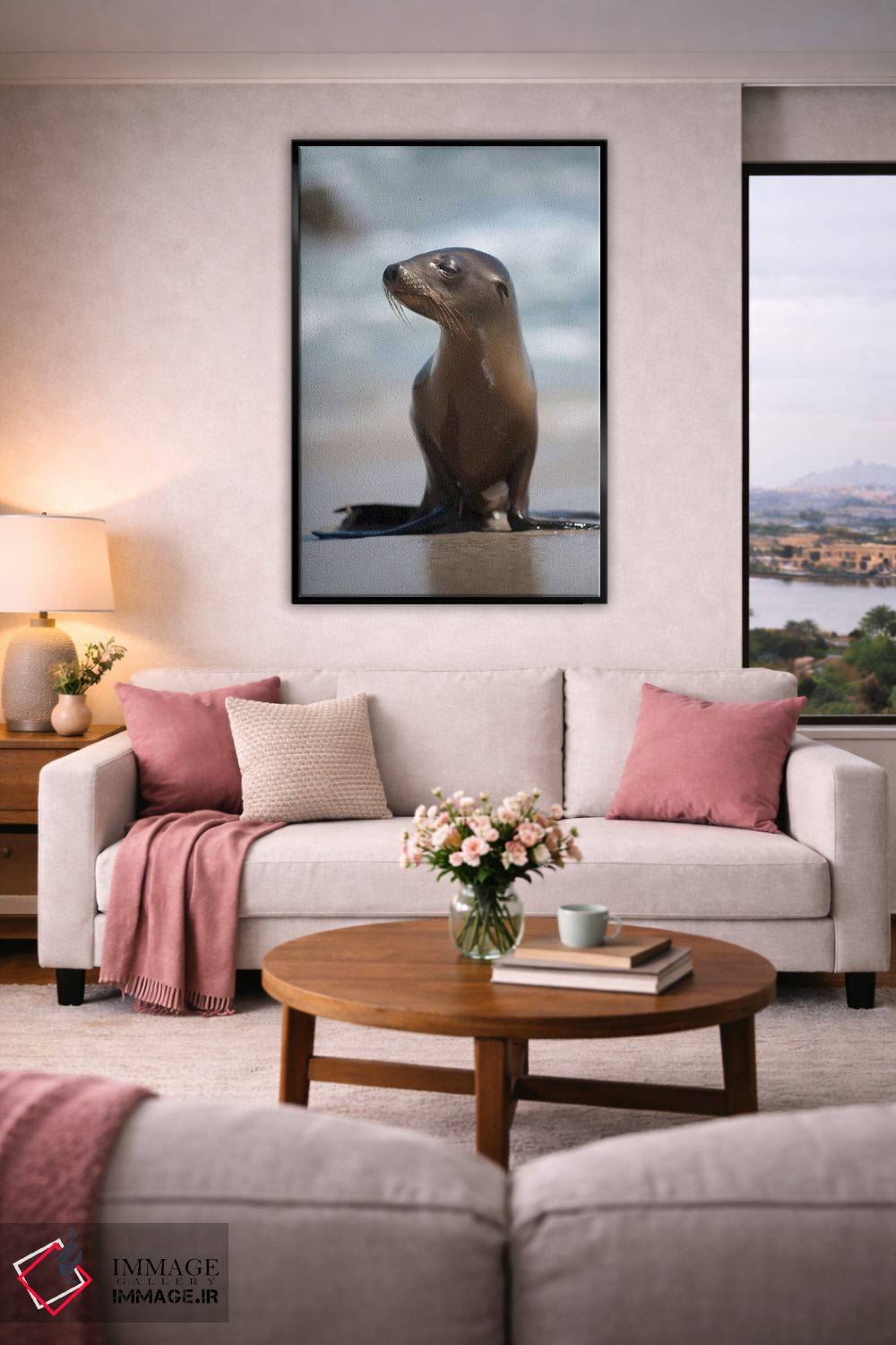 تابلو دکوراتیو California, La Jolla. Baby sea lion on beach.,آمریکا، کالیفر… اثر جینز گالری - D4B