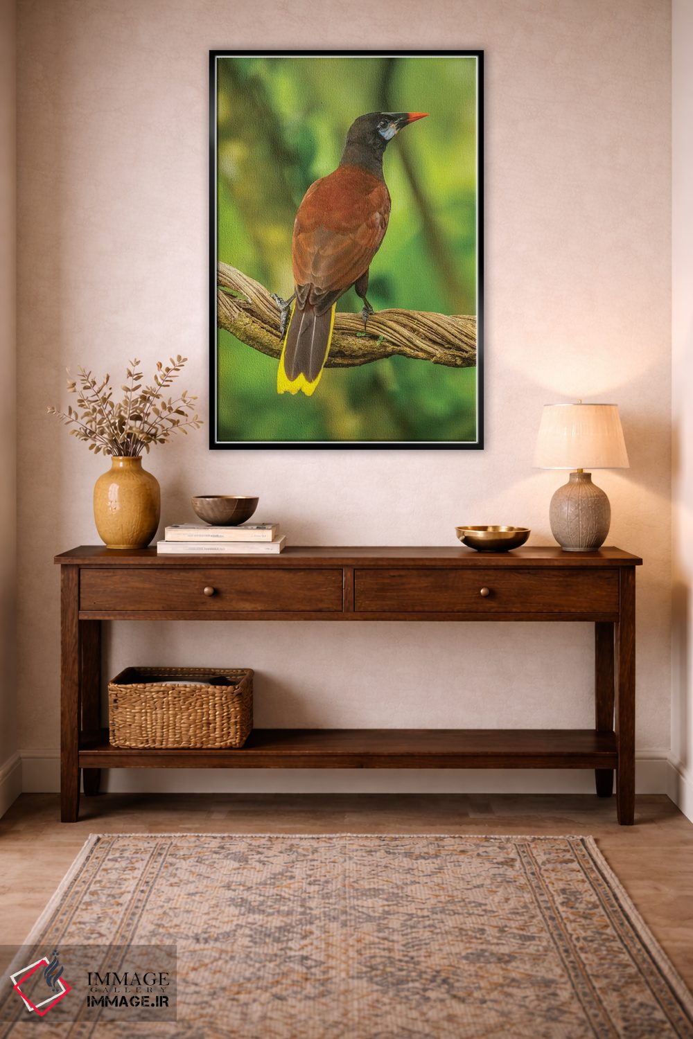 تابلو دکوراتیو Sarapiqui River Valley. Montezuma Oropendola Bird On Vine.,ک… اثر جینز گالری - D5B