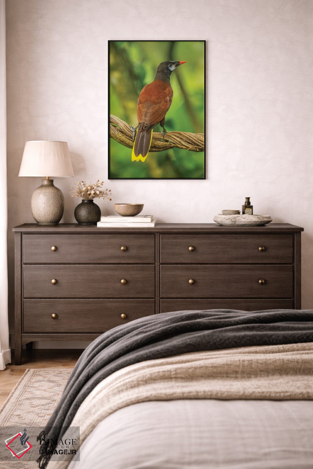 تابلو دکوراتیو Sarapiqui River Valley. Montezuma Oropendola Bird On Vine.,ک… اثر جینز گالری - D4B