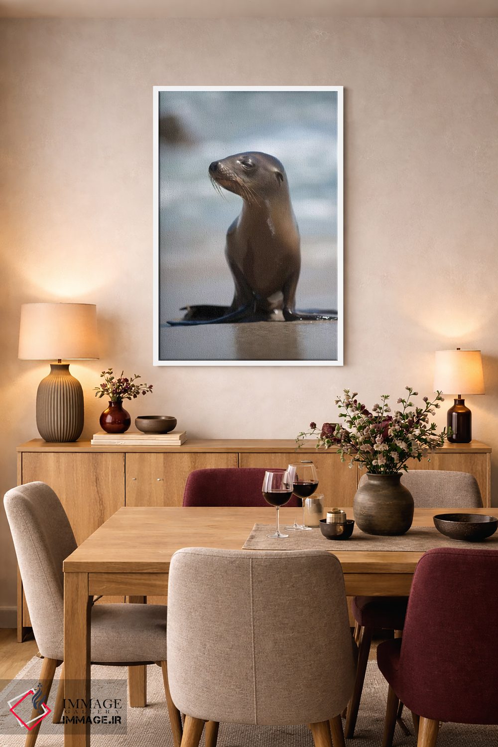 تابلو دکوراتیو California, La Jolla. Baby sea lion on beach.,آمریکا، کالیفر… اثر جینز گالری - D6W
