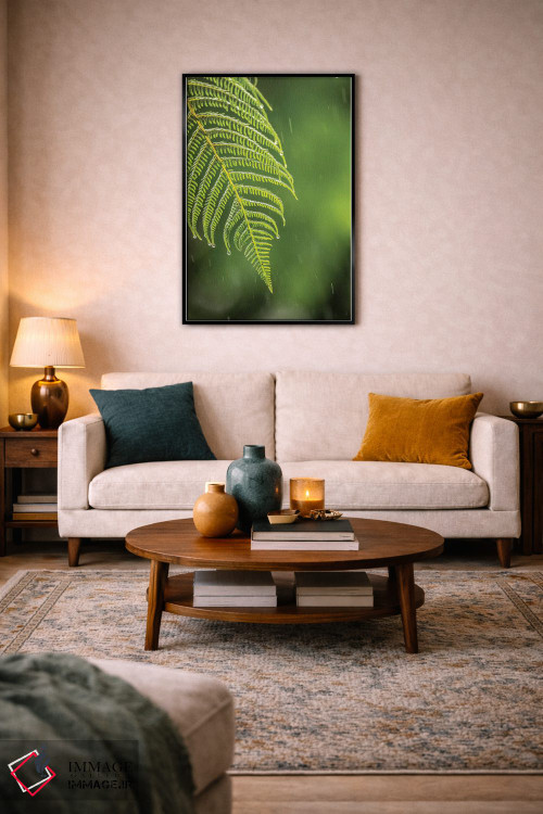 تابلو دکوراتیو Sarapique River Valley. Fern In Rain.,کاستاریکا، دره رود سرپ… اثر جینز گالری - D4B